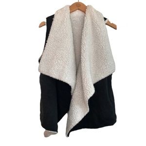 Reversible Sherpa Vest Comfy Casual Charcoal Gray